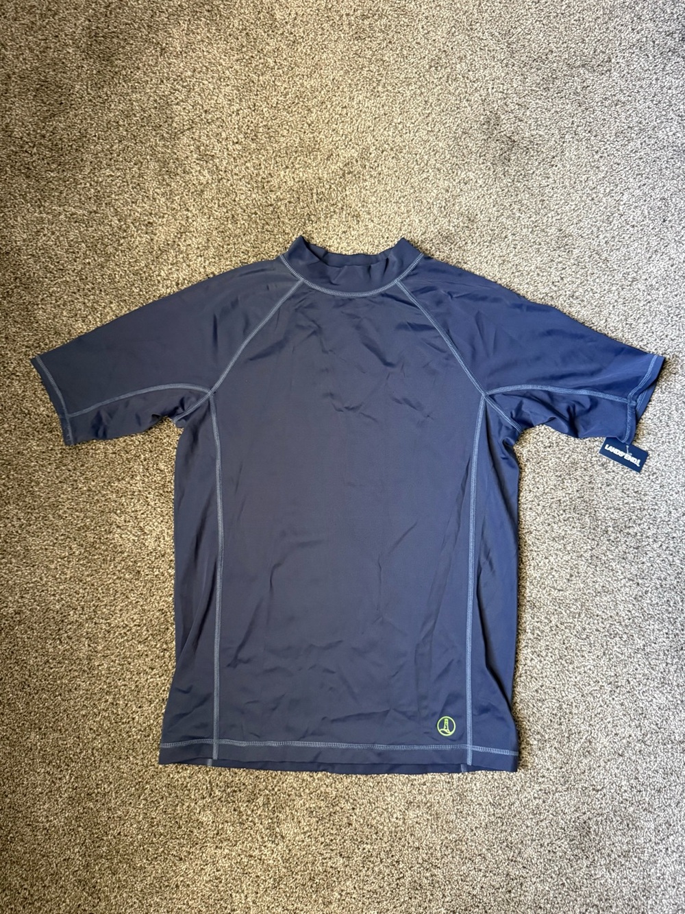 Lands' End Kids Navy Short-Sleeve Swim Rash Guard